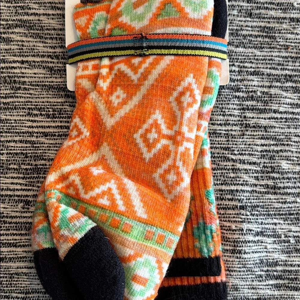 NWT UNISEX Smartwool everyday socks, large, orange  pattern